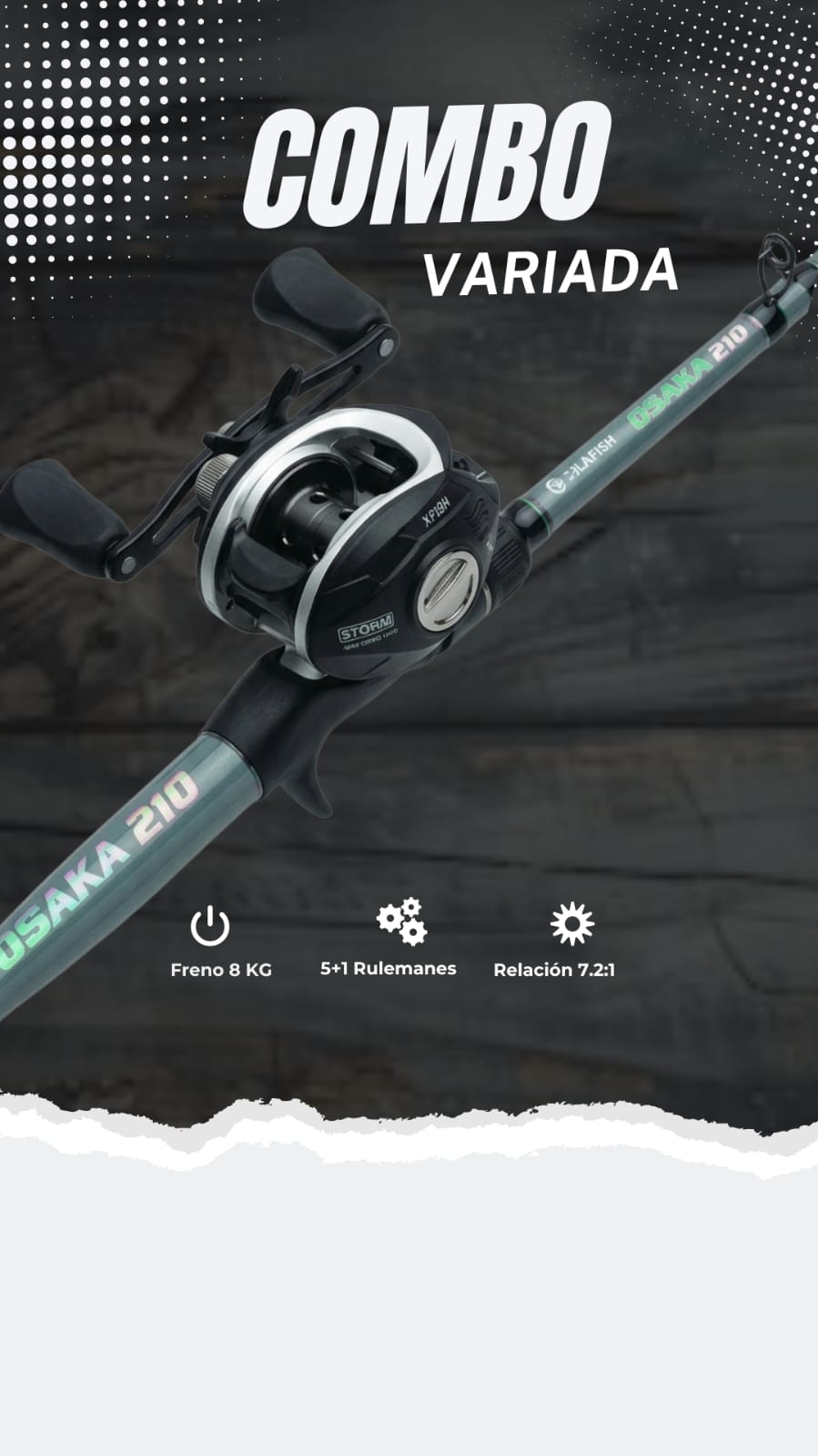 Reel Xfish Concept + Caña Albatros Ozaka 210